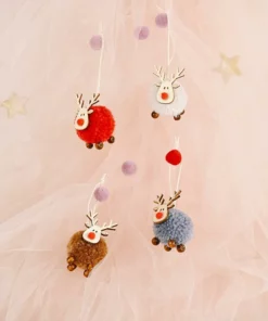 🦌Cute Felt Wooden Elk Christmas Tree Decorations🎄