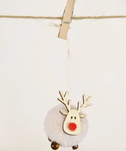 🦌 Cute Felt Wooden Elk Christmas Tree Decorations🎄