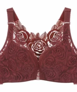 Rose Embroidery Front Closure Wirefree Bra