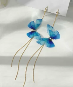 Transparent Yarn Butterfly Earring