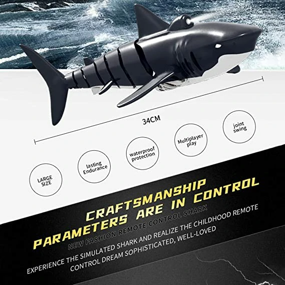 (50% OFF-Sale)Mga Regalo Para sa mga Bata🎁2.4G Realistiko nga Remote Control Shark Toy