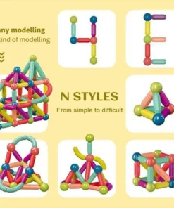 (Chrëschtdag Hot Sale- 50% OFF) Magnéitescht 3D Building Sticks Set