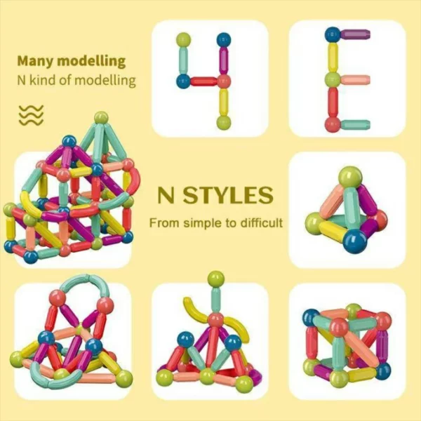 (Vendita calda di Natale - 50% di sconto) Set di bastoncini magnetici per costruzioni 3D