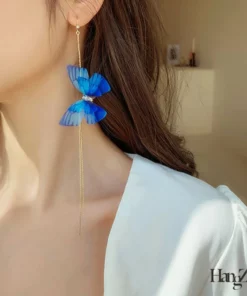 Transparent Yarn Butterfly Earring