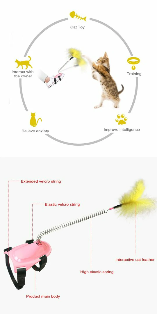 Creative Spring Foot Funny Cat Stick
