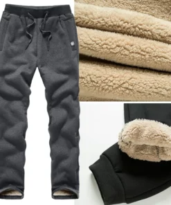 Calças de moletom plus size grossas de inverno masculinas de lã
