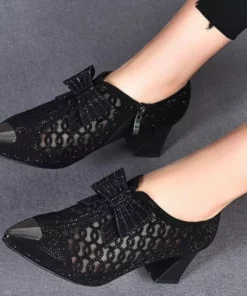 Early Christmas Sale🎄 50% OFF--Rhinestone Hollow Chunky Heel Shoes