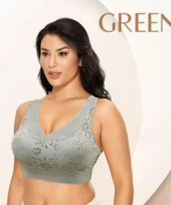 Seamless Plus Size Lace Push up V-neck Low Back Bra