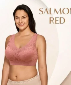 Seamless Plus Size Lace Push up V-neck Low Back Bra