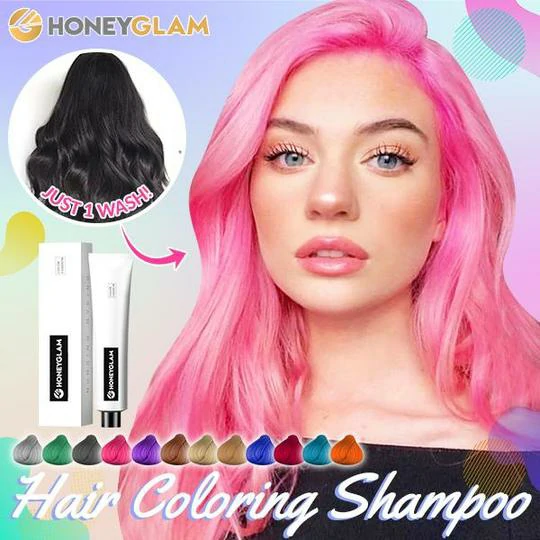 💥Hot Sales（Buy 1 Get 1 Free）HoneyGlam™ Hair Coloring Shampoo