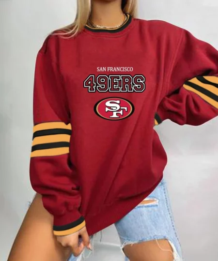 49ers bedrucktes Langarm-Sweatshirt
