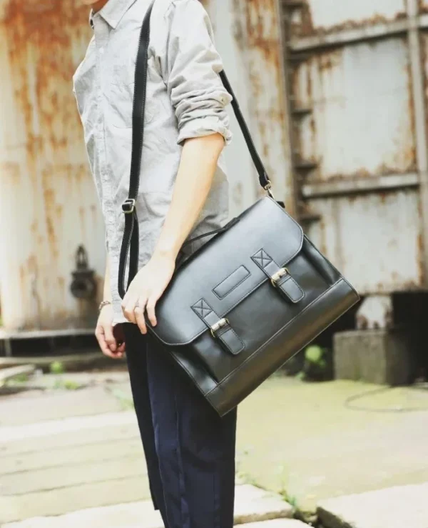 MROYALE™ Men's Briefcase Leather Messenger 14" Laptop Crossbody Bag