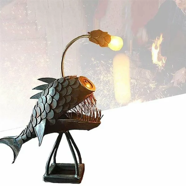 🐠🐟Lantern fish night Light🎏-Rustic Style Fish Statue Lightning🔥🔥(Christmas sale)