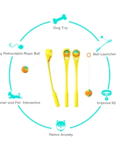 Dog Molars Throwing Toy Training Ball And Cue Stick