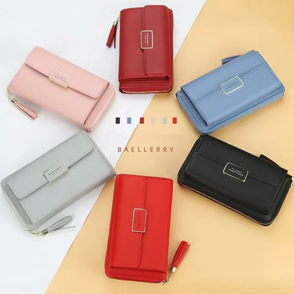 ANTI RFID MALING KAPASITAS gedhe CROSS BODY CELL PHONE PURSE