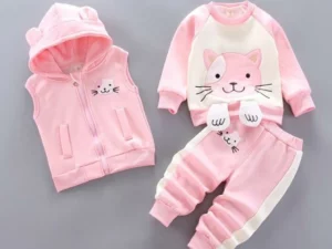 3-piece Kid Bear Embroidery Thickened Set (12M-4Y)