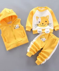 3-piece Kid Bear Embroidery Thickened Set (12M-4Y)