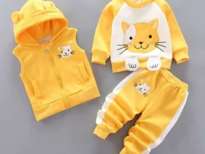 3-piece Kid Bear Embroidery Thickened Set (12M-4Y)