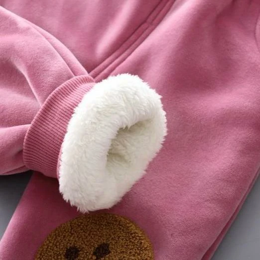 Set 3-parçeyî Kid Bear Embroidery Thickened Set (12M-4Y)