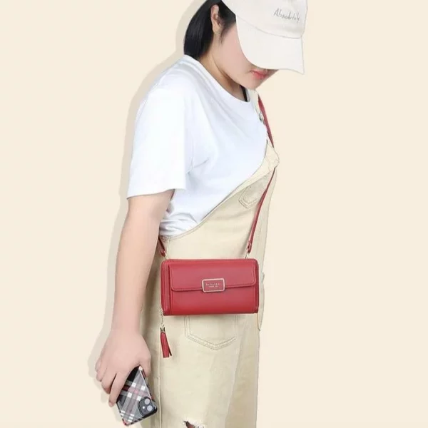 ANTI RFID MALING KAPASITAS gedhe CROSS BODY CELL PHONE PURSE