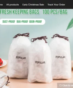 (Early Christmas Sale-Special Offer Now) Fresh Keeping Bags 100pcs