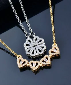 ☘four-leaf-heart-shape-necklace🎁the-best-christmas-gifts-for-your-loved-ones💕