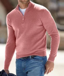 Men's Cashmere Zipper Basic Sweater