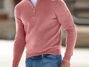 Men's Cashmere Zipper Basic Sweater