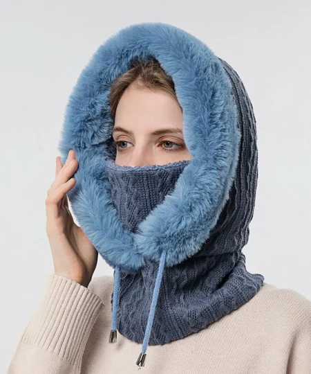 Conjunto de inverno tricotado unissex caxemira chapéu à prova de vento para esqui ao ar livre