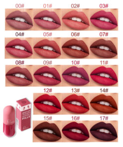 18 Lliw Mini Capsiwl Lipstick Hylif Matte