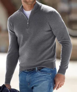Men's Cashmere Zipper Basic Sweater