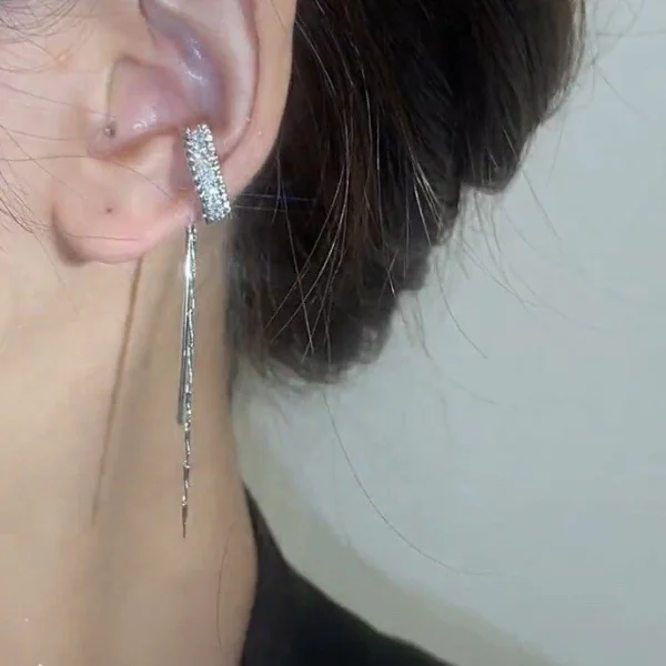 (Гарачая навагодняя распродаж 2022 года - зараз скідка 50 %) Cube Molecular Tassel Long Ear Clip (КУПІЦЕ 4 АТРАМАЙЦЕ ЗАРАЗ СКІДКУ 20%)