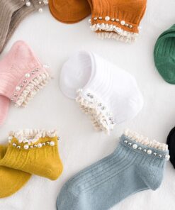 (🎉TIDLIG NYTTÅRSSALG - 48% AVSLAG) New Fashion Spring Lace Pearl Sokker (One Size Fit All) - KJØP 8 FÅ EKSTRA 20% AVSLAG