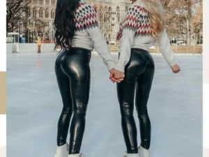 2022 S-Shaped PU Leather Leggings
