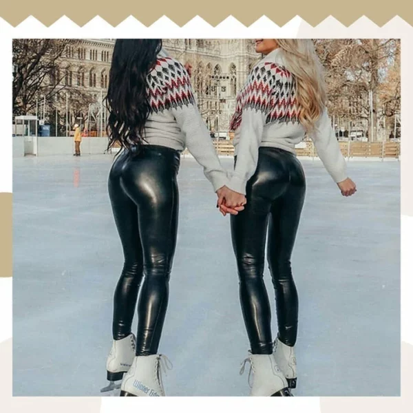 2022 S-Shaped PU Leather Leggings