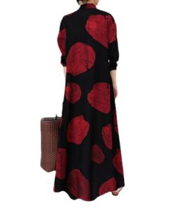 Circle Print Maxi Shirt Dress