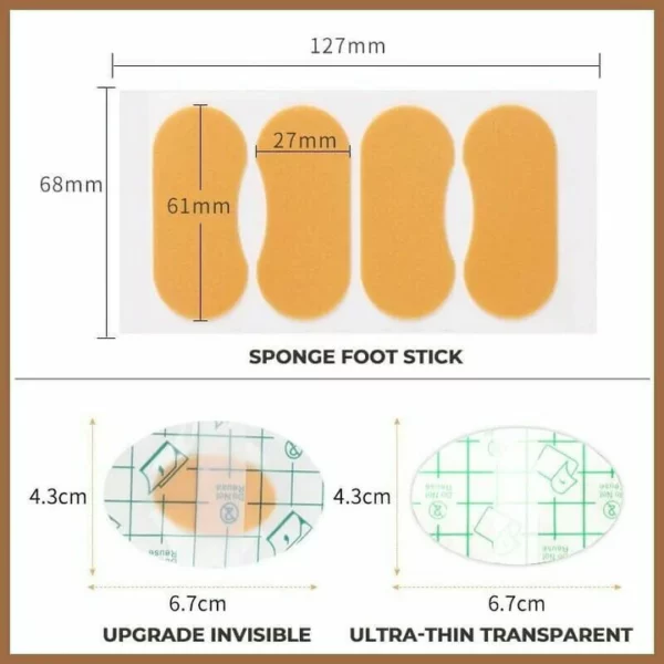 3 Type Invisible Anti-abrasion Foot Stick (20 pcs/10 pairs)
