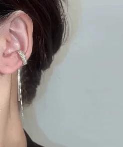 (Гарачая навагодняя распродаж 2022 года - зараз скідка 50 %) Cube Molecular Tassel Long Ear Clip (КУПІЦЕ 4 АТРАМАЙЦЕ ЗАРАЗ СКІДКУ 20%)