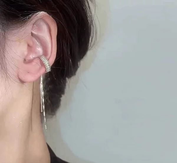 (Гарачая навагодняя распродаж 2022 года - зараз скідка 50 %) Cube Molecular Tassel Long Ear Clip (КУПІЦЕ 4 АТРАМАЙЦЕ ЗАРАЗ СКІДКУ 20%)