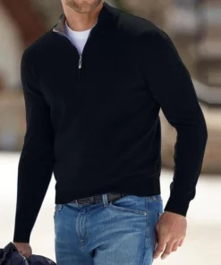 Men's Cashmere Zipper Basic Sweater