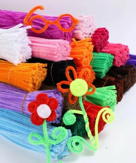 100Pcs Creative Handmade Colored Wool Root Top Twisting Bar Manual Fluffy Bar Iron Wire🔥50% OFF🔥