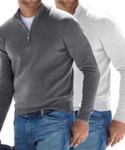 Men's Cashmere Zipper Basic Sweater