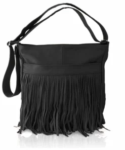 Deluxe Front-Fringed Messenger Bag - Red Color