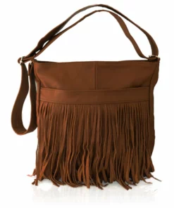 Deluxe Front-Fringed Messenger Bag - Red Color