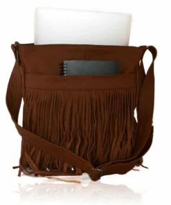 Deluxe Front-Fringed Messenger Bag - Red Color