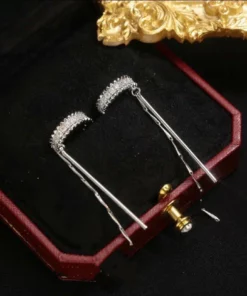 (Горячая новогодняя распродажа 2022 — скидка 50 %) Cube Molecular Tassel Long Ear Clip (КУПИТЕ 4, ПОЛУЧИТЕ СКИДКУ 20 %)