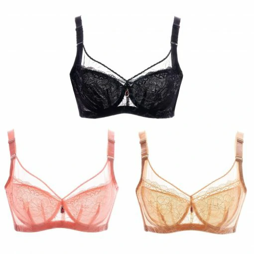 Poj niam Ultra Nyias Sexy Lace Push Up Bra Ntxiv Loj BCD