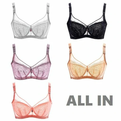 කාන්තා Ultra Thin Sexy Lace Push up Bra Plus Size BCD