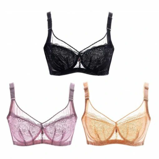 Women Ultra Thin Sexy Lace Push up Bra Plus Size BCD