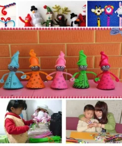 100Pcs Creative Handmade Colored Wool Root Top Twisting Bar Manual Fluffy Bar Iron Wire🔥50% OFF🔥